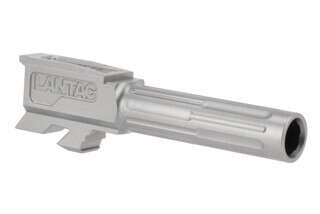Lantac 9INE Glock 43 fluted barrel features a stainless steel finish